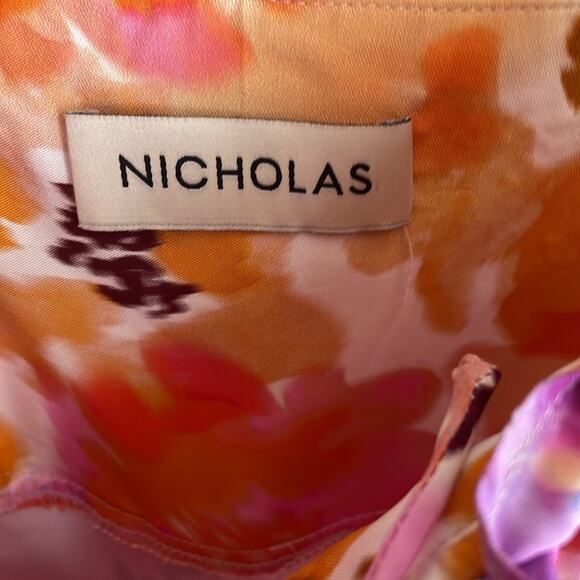 NICHOLAS Simie Gathered Floral-Print Satin-Twill Mini Dress Pink - Picture 6 of 16